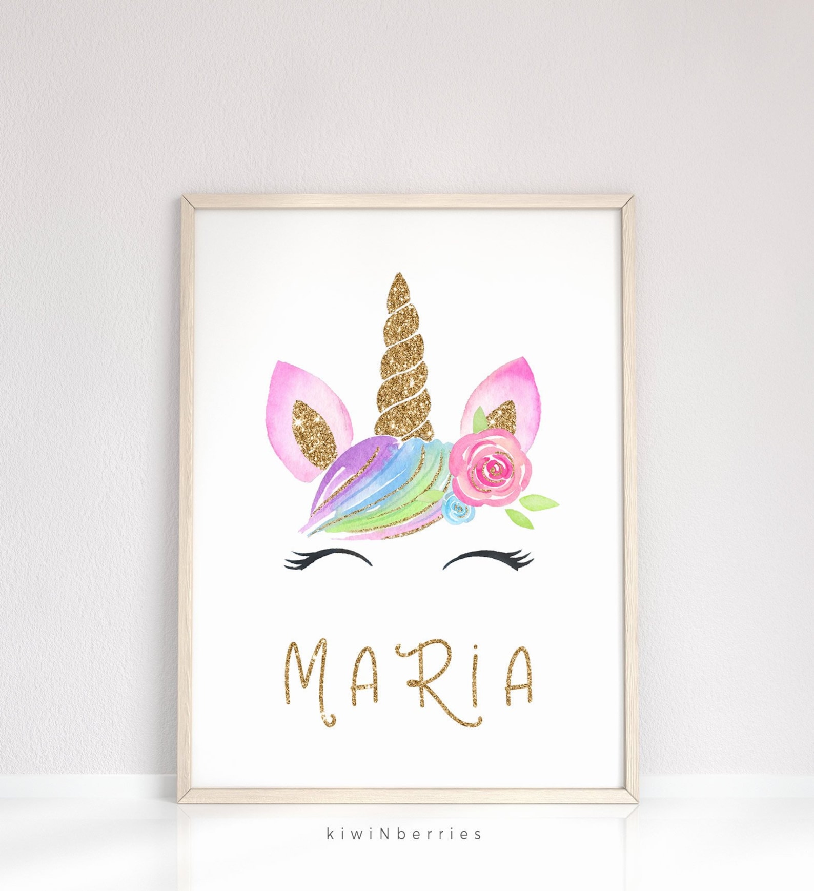 Personalized Unicorn Wall Art Unicorn Name Print Custom - Etsy