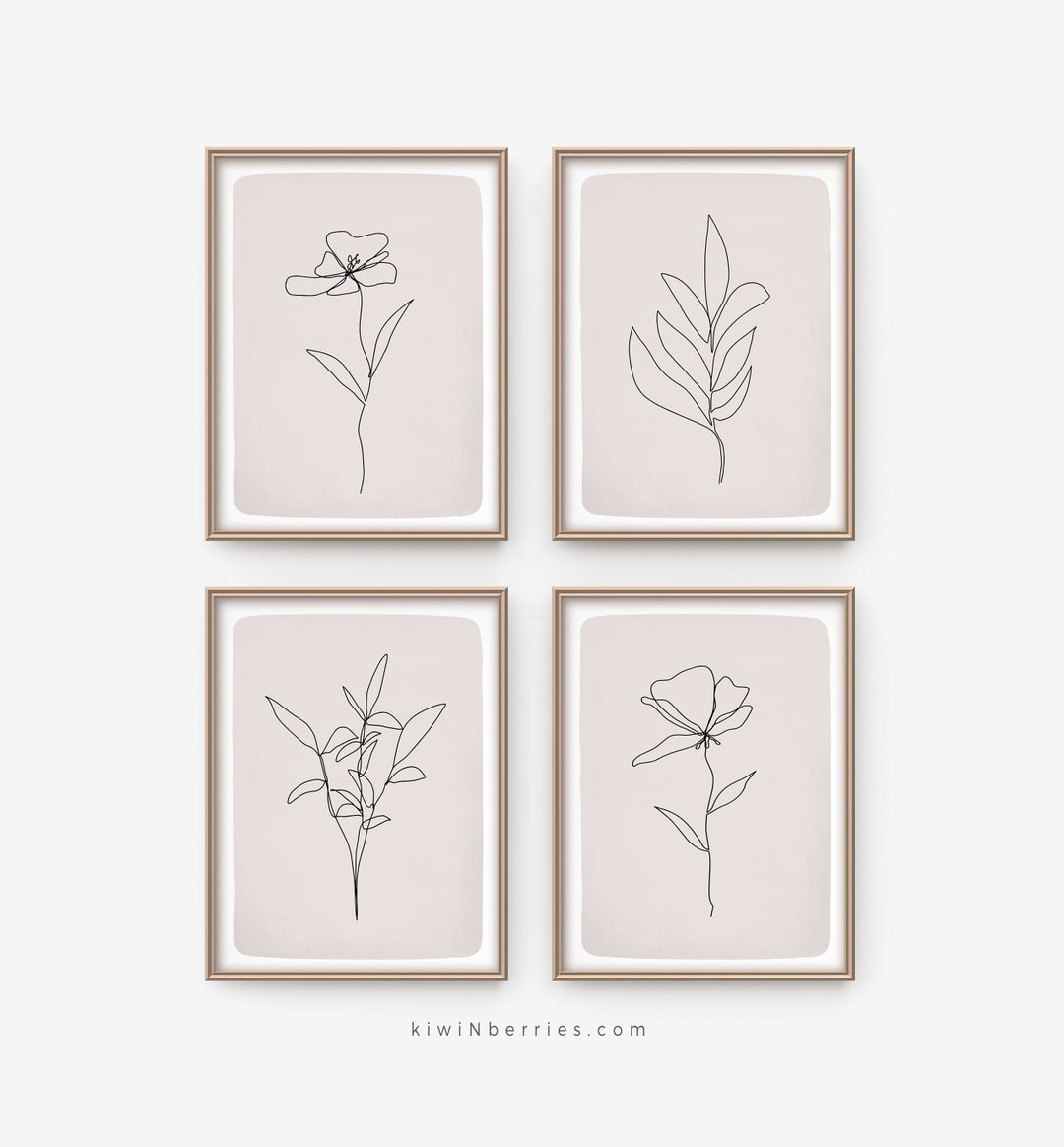 Line Art Prints, Botanical Line Art, Botanical Prints, Blush Pink Rose ...