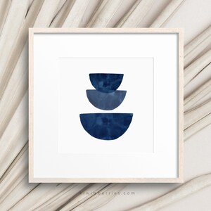 Navy Blue Print, Indigo Geometric Art, DIY home decor, Printable Navy decor, Indigo blue art, Abstract Watercolor, Contemporary Art Prints