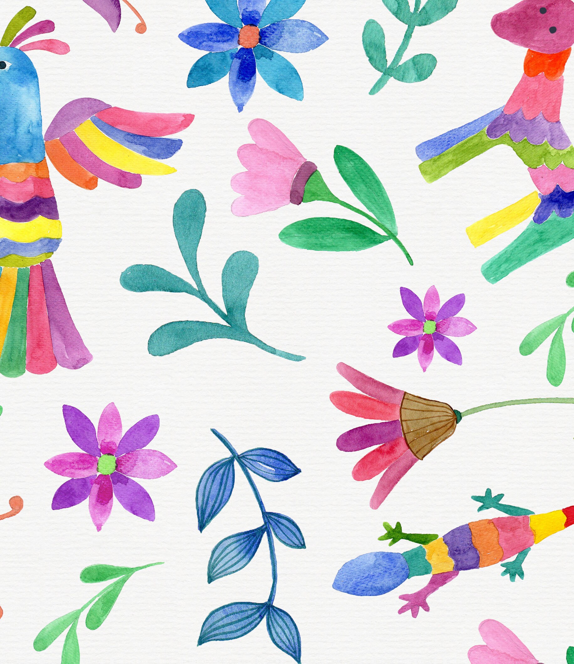 Mexican Floral Art Print: Colorful Otomi Embroidery (digital Download ...