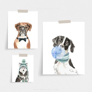 Dog Prints, Doggy Posters, Cool Hipster Dogs, Kids room decor, Printable Wall art, Children room art, DIY wall art, Boys room prints