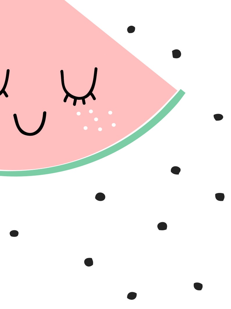 Cute Watermelon Print Pastel Nursery Decor Nursery Wall Etsy