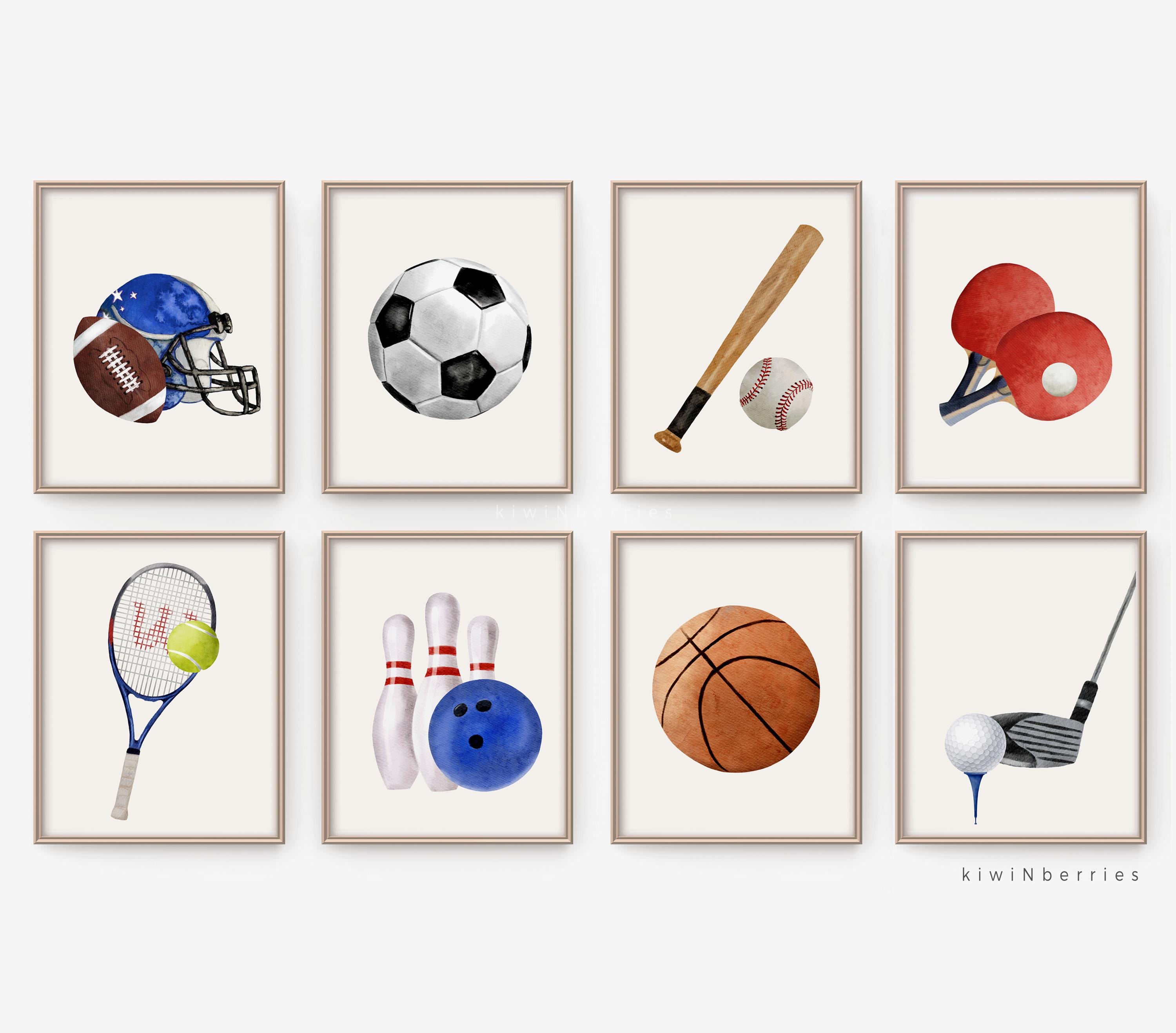 Boy Sports Room, Sporty Boys Wall Decor, Sport Art Prints, Sports Toddler Wall Art,Boy Room Wall Art Sport, Balls Wall Print,Active Toddlers
