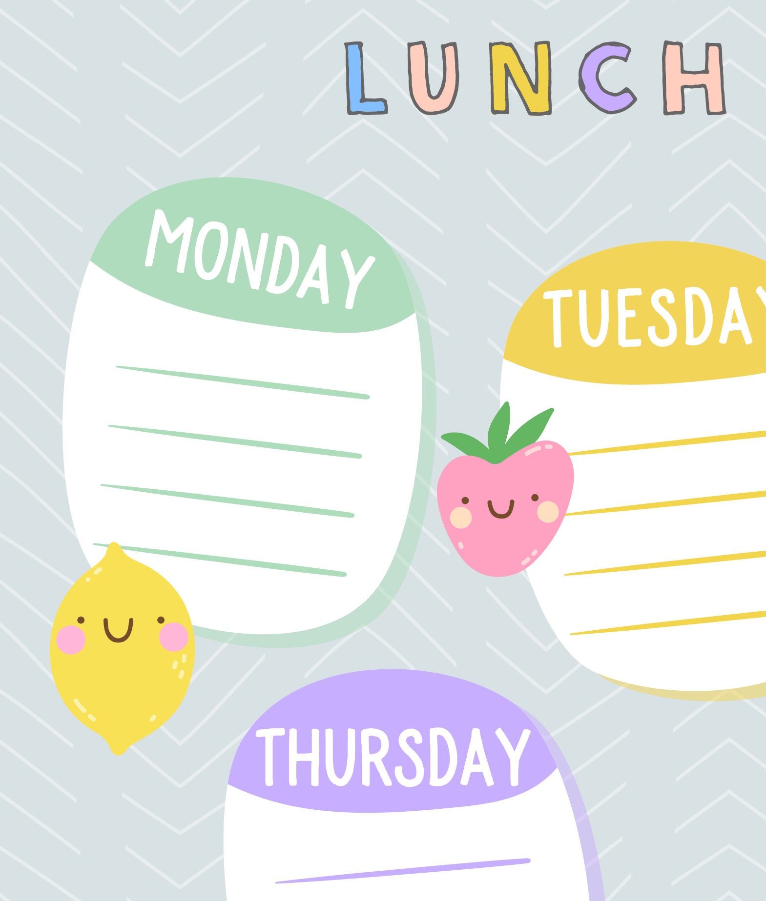 Kids Lunch Planner Lunch Menu for Kids Printable Planner - Etsy