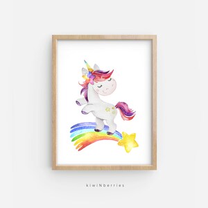 Unicorn Printable Art, Unicorn Print, Girl Room Decor, Girl Wall Art ...