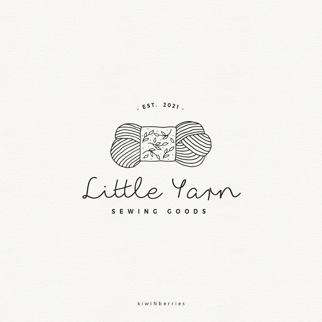 Yarn Logo Design, Sewing Shop Logo, Knitting Logo, Premade Logo Design