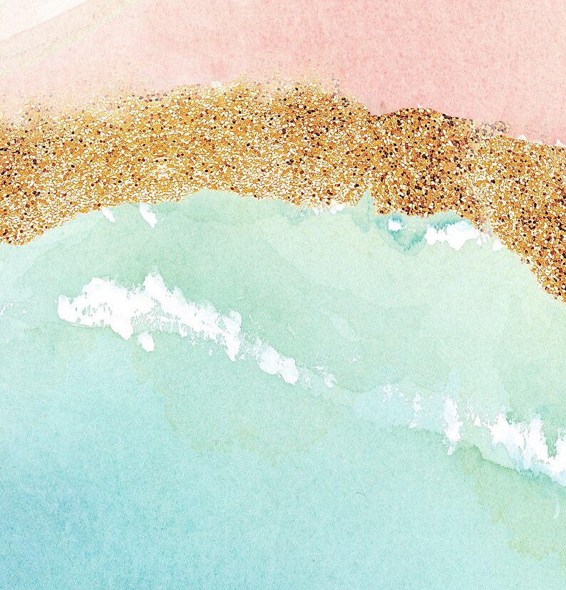 Pink Beach Print Watercolor Abstract Art Watercolor Prints Etsy