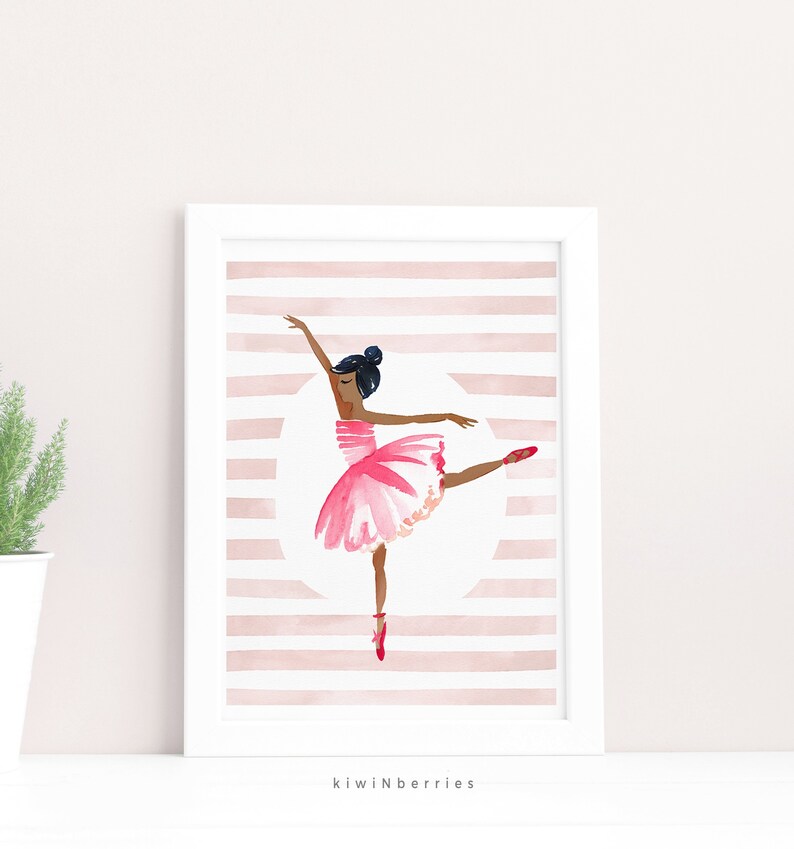 Ballerina art print Girls room wall art Ballet girl gift Etsy