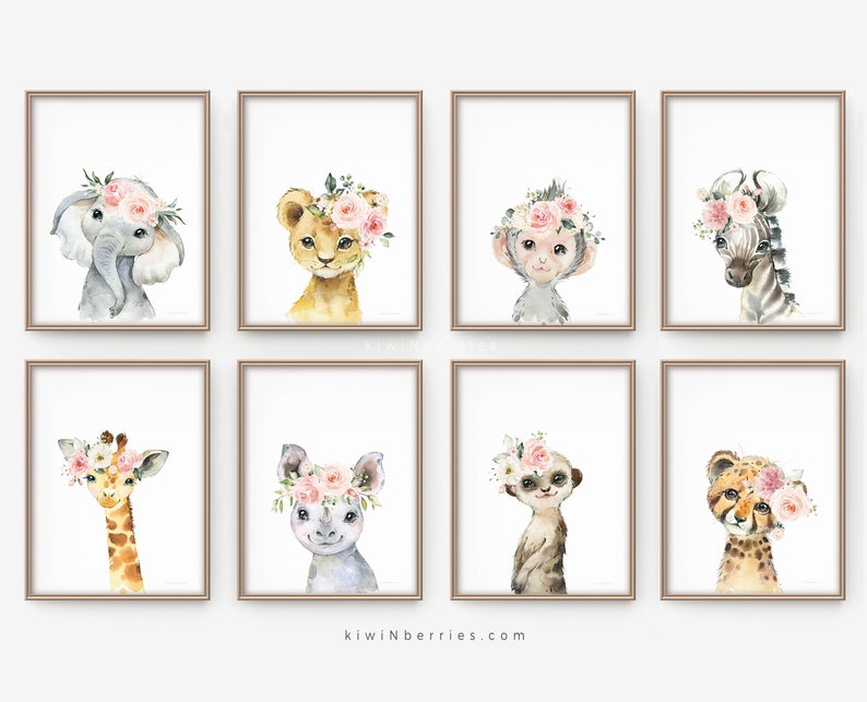 Cute Animals for Nurser Baby's Room DIY Printable Art - Etsy