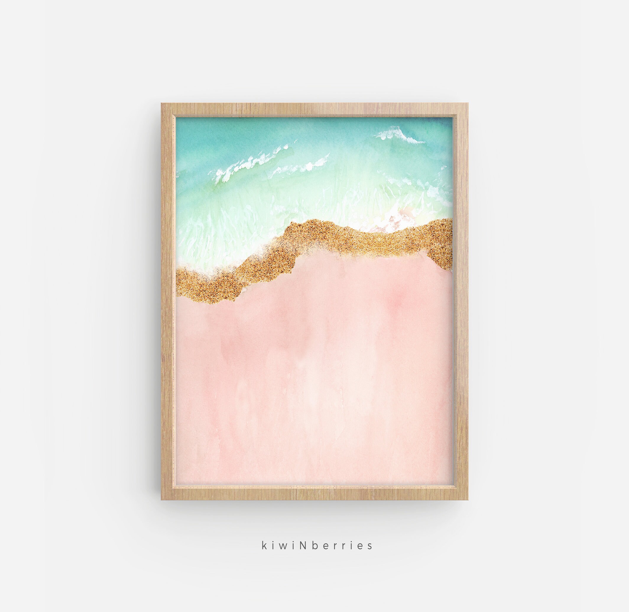 Pink Beach Print Watercolor Abstract Art Watercolor Prints Etsy