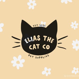 Cat logo design - Pet shop logo - Pet supplies logo - Cat logo design - Grey gray cat logo - Quirky cute - affordable logos - Pet logos