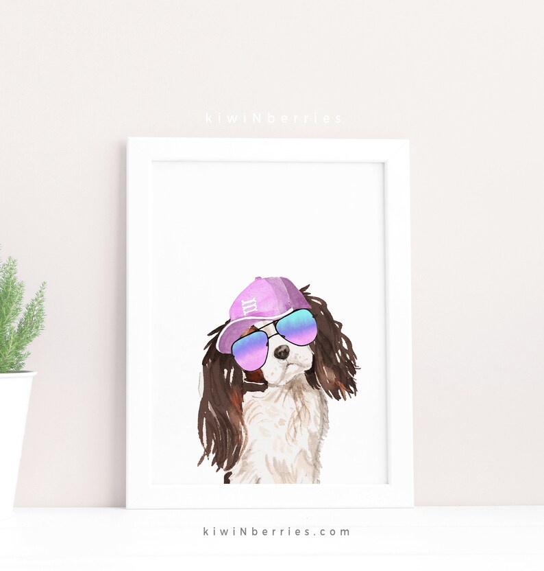 Fun Dog Prints Girl Room Decor Girly Puppies Art Set of 6 Etsy