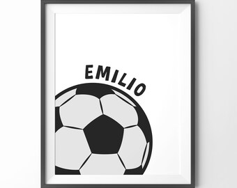 Personalized Soccer name Print, Custom Sport Name, Digital Art for Boys, Sport Name Sign, Boys Bedroom Decor, Football Gift Art,Instant Gift