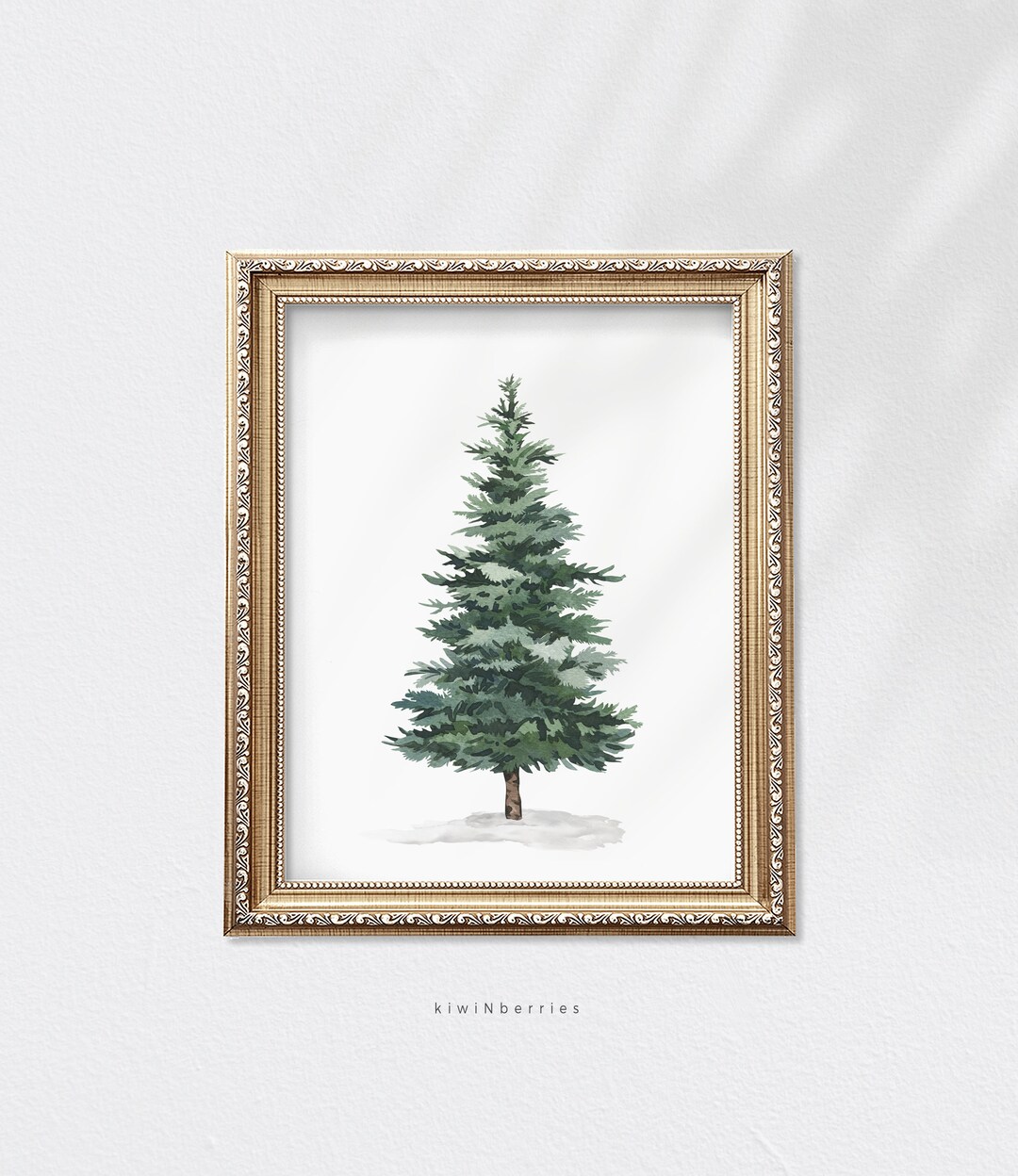 Tree Priint Pine Tree Print, Printable Digital, Winter Tree Decor, Watercolor Tree ...