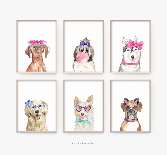 Girl Room Decor Puppy Prints Fun Printables for Girls Dog - Etsy ...