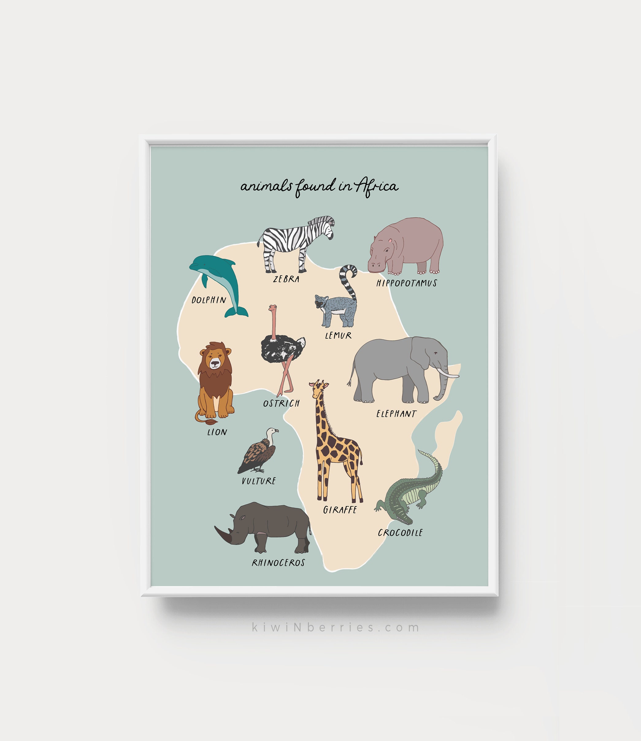 Animals of Africa Print Continent Printable Art Classroom - Etsy Australia Animals of Africa Print Continent Printable Art Classroom - Etsy Australia