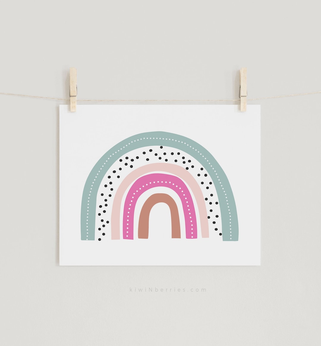 Fun Rainbow Print, Rainbow Poster for Kids, Baby Girl Nursery Art ...