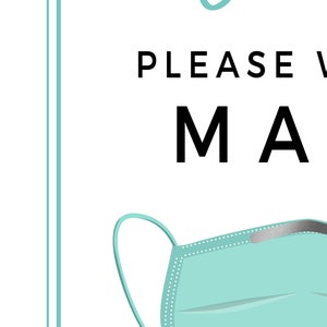 Wear a Mask Sign, Business Mask Sign, Printable Wear a Mask Sign, Mask ...