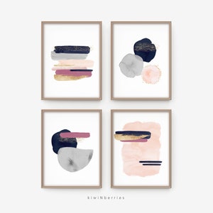 Abstract Watercolor Print, Printable Abstract Art, Geometric Circles ...