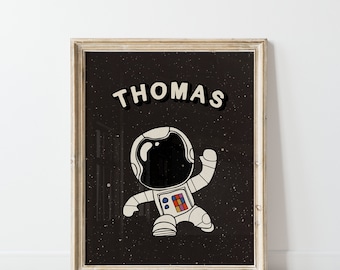 Custom Name Astronaut Print, Personalized Space Gift (Digital)