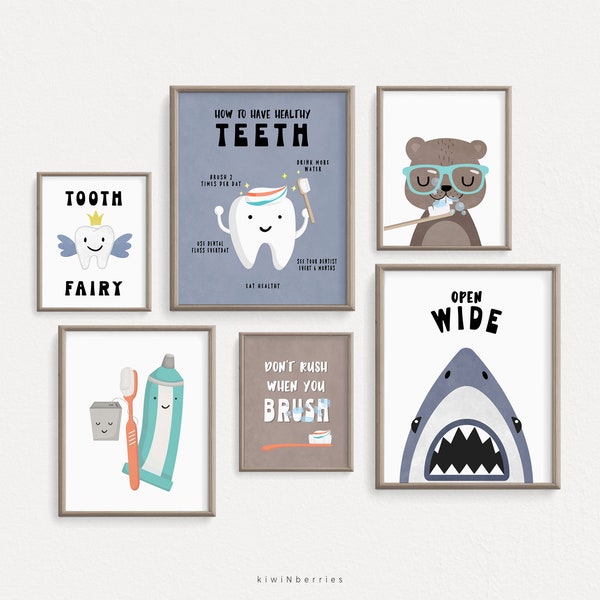 Kids Dental Office Decor, Dentist Printable Art, Pediatric Dental Office Prints, Kids Oral Hygiene Posters, Orthodontist Hygienist,Education