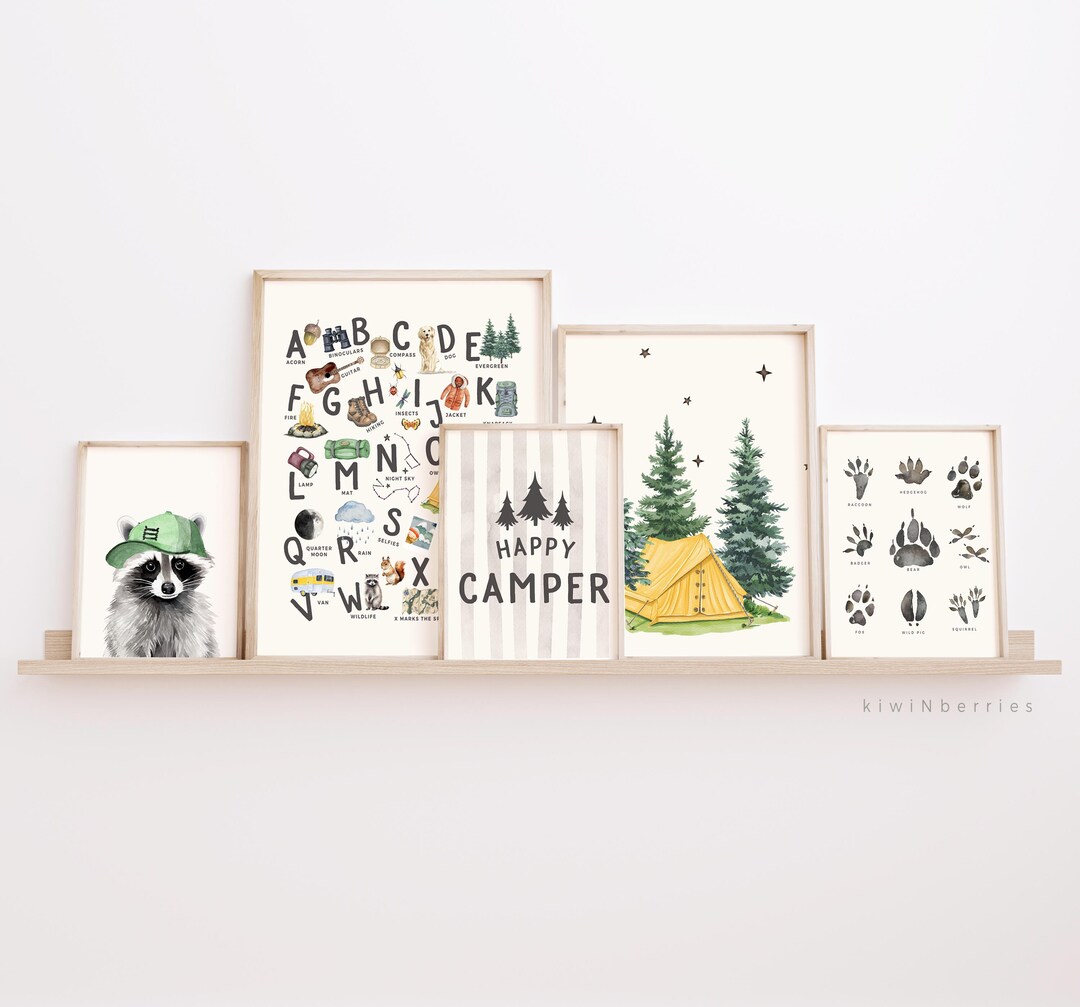 Camping Nursery Decor: Forest Animals, Adventure Prints (digital ...