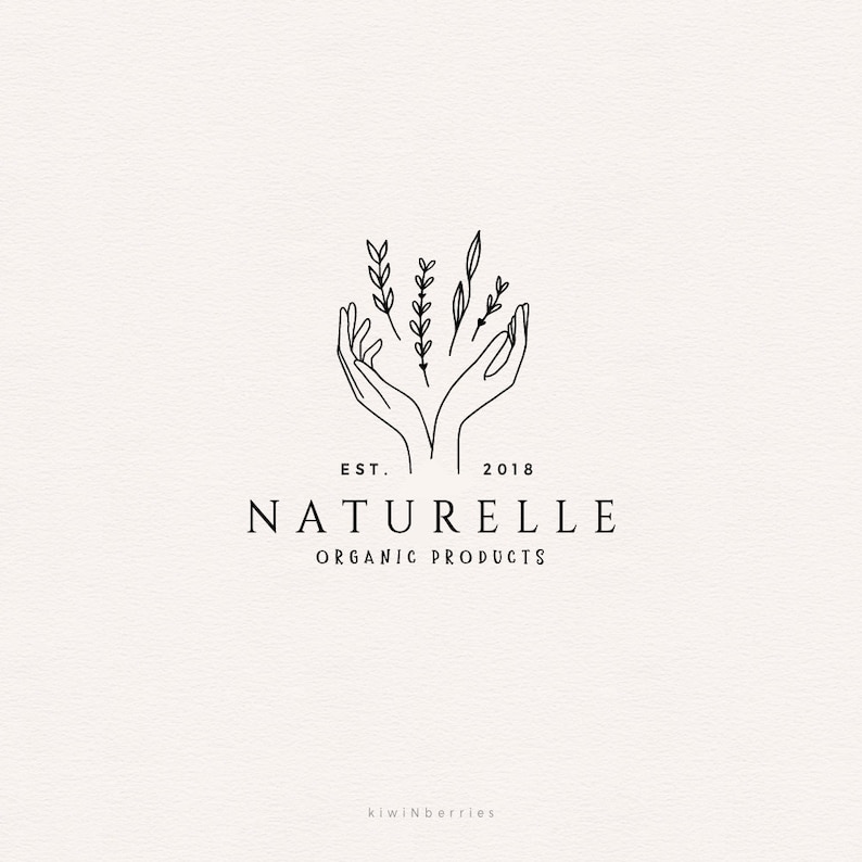 Premade Logo Hand Logo Design Botanical Premade Logo - Etsy