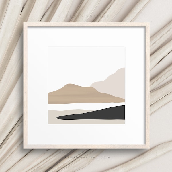 Neutral Landscape Print, Beige blush grey, Modern Digital Posters, Neutral Tones Art Print, Minimalist Landscape Wall art, DIY home decor