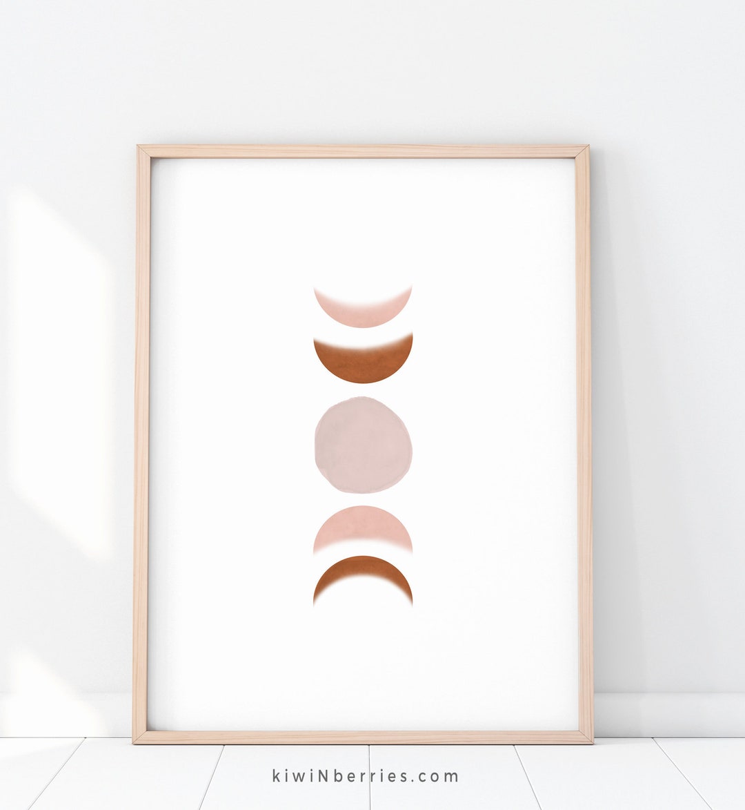 Abstract Moon Phases Print: Boho Terracotta Art (digital Download) - Etsy