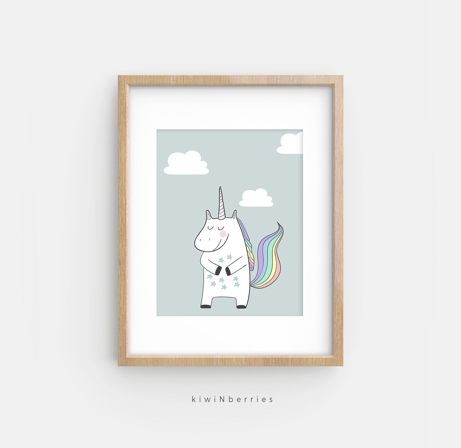 Set of 4 Unicorn Prints Unicorn Wall Art Set Girls Nursery Etsy UK