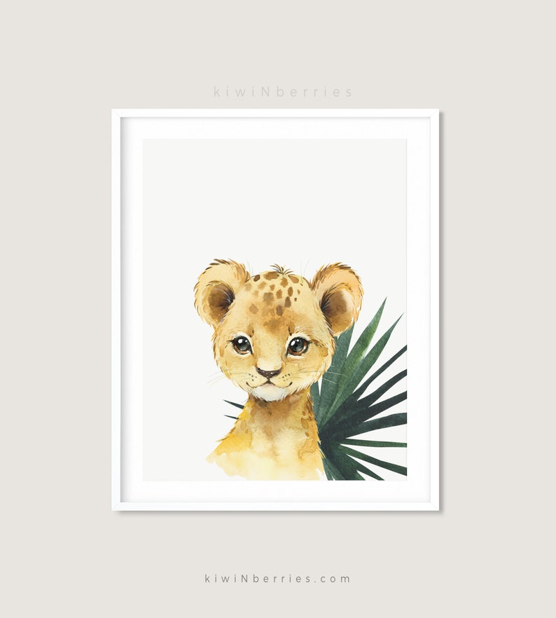 Lion print Printable Lion Art Boy Nursery Decor Baby animal Etsy