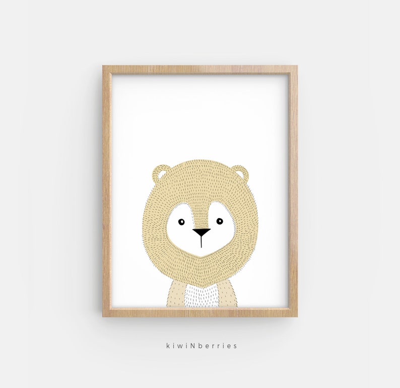 Neutral nursery decor Cute nursery wall art Nursery art set Baby boy nursery art Printable nursery art Set of 8 animal posters image 3