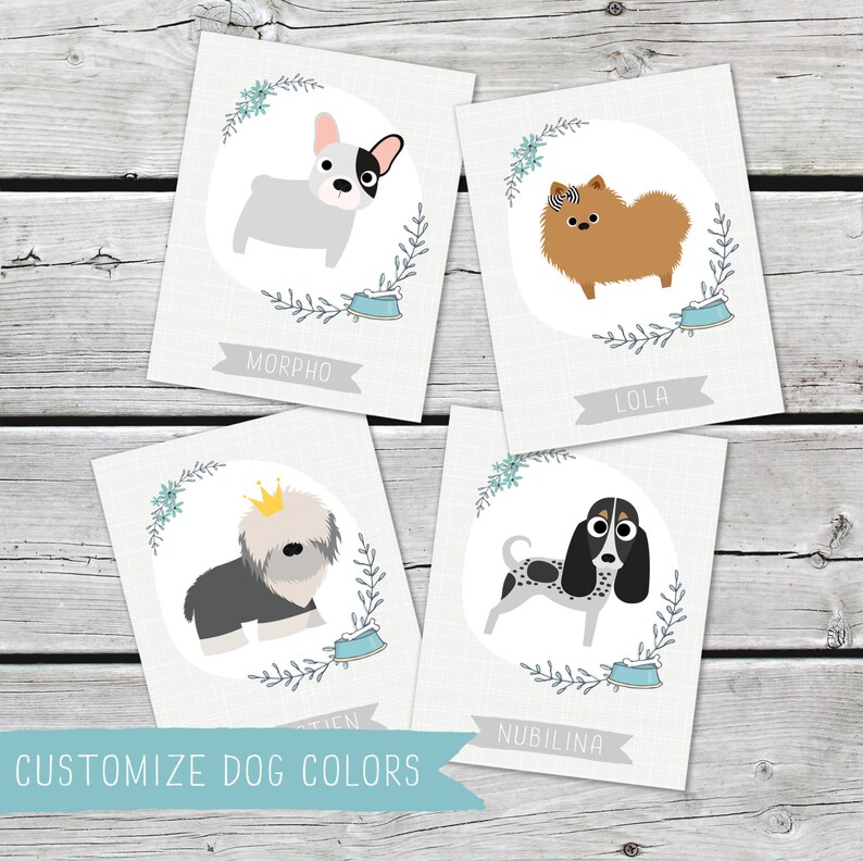 Personalized Dog Wall Art Pet Portrait Custom Pet Print Etsy
