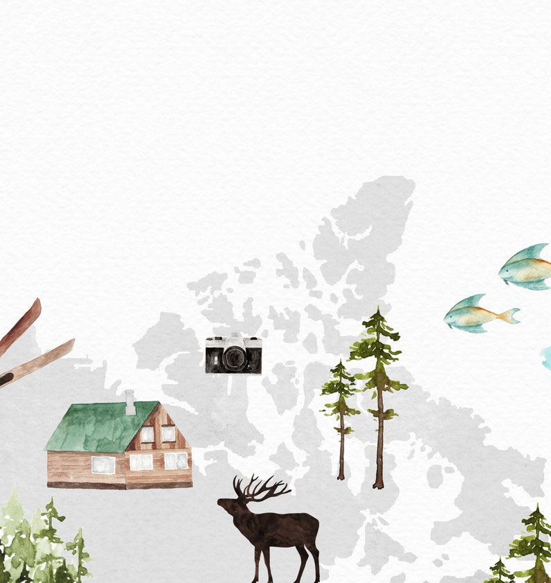 Canada Map Print Printable Map of Canada Travel Decor Kids - Etsy