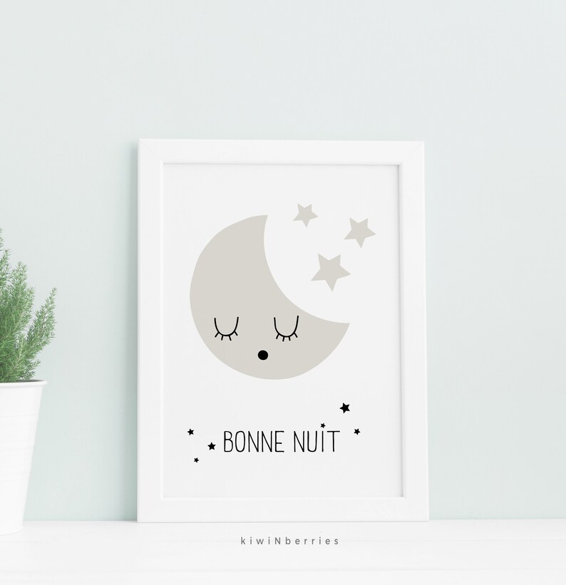 Bonjour and Bonne Nuit Print Set Nursery Prints Babys Room | Etsy