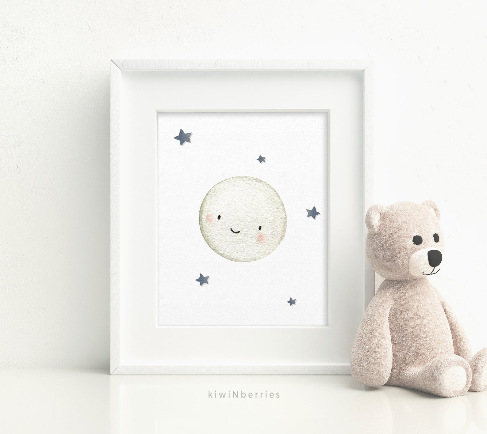 Baby Moon Print Printable Baby Art Nursery Wall Art Nursery Etsy