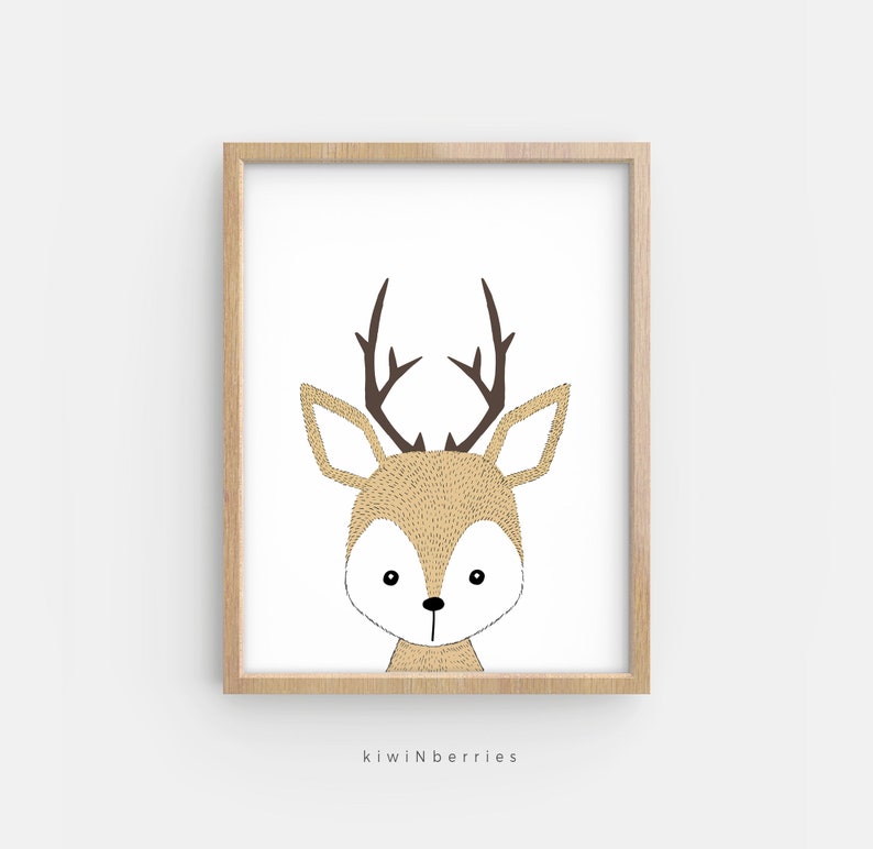 Neutral nursery decor Cute nursery wall art Nursery art set Baby boy nursery art Printable nursery art Set of 8 animal posters image 6