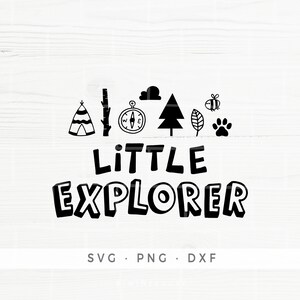 Kleiner Entdecker SVG, T-Shirt-Design, Cricut Silhouette, Entdecker SVG, Junge SVG, lustiges Design, Kompass Baum Biene Zweig