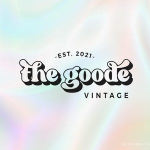 Premade Modern Logo, Retro Hippie Script Logo Design, Statement Logo, Bubble vintage font, Blogger logo design, Logo Brand, type typography