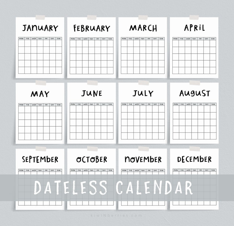 Undated Printable Calendar Dateless Calendar Minimalist Etsy undated-printable-calendar-dateless-calendar-minimalist-etsy