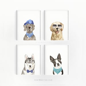 Cool dog prints, Boys room decor, Teen boy wall art, Dogs prints, Dog wall art, Boys printable art, Wall art for boys, Dog posters, Canine