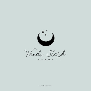 Moon logo design, Premade logo, Tarot logo, Moon pre made logo, Lunar, Moon phases, Stars, Monochrome simple design