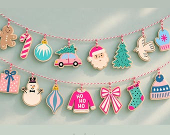 16 Piece Christmas Ornament SVG Bundle, Layered Wood Decorations, Laser cut Files, DIY Painting Kit, Glowforge xTool