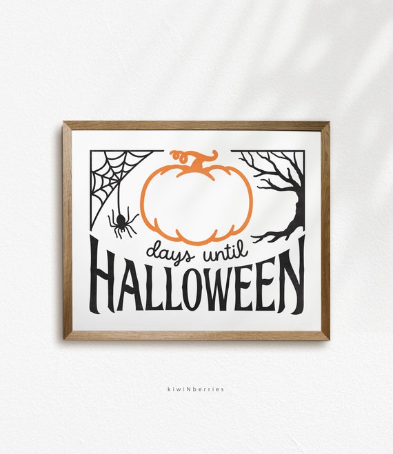 Spooky Halloween Signs 2022 Countdown Halloween Print Printable Countdown Spooky Etsy India