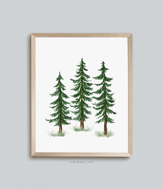 Forest Pine Trees Print Tree Printable Art Dark Green Trees - Etsy
