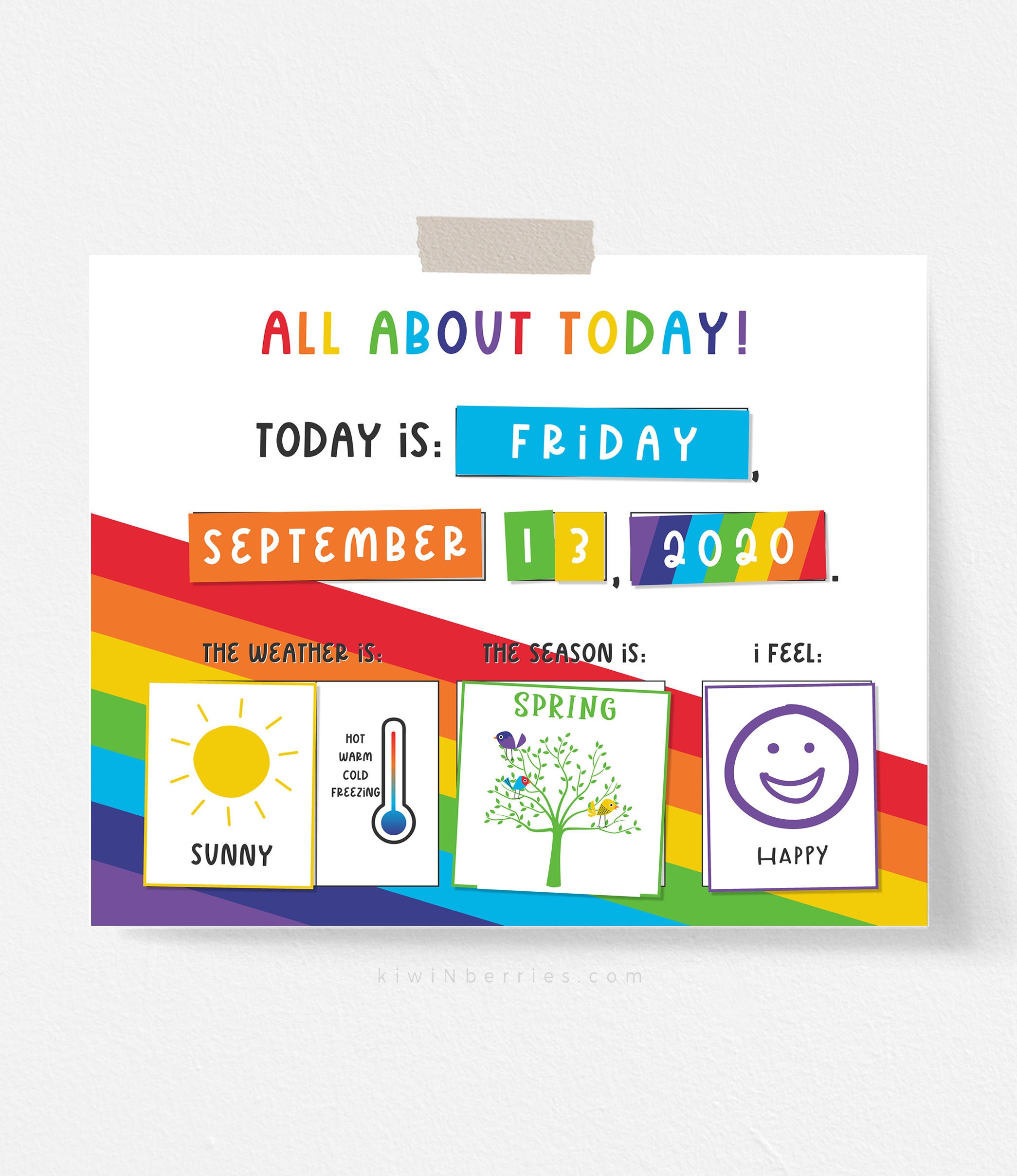 DIY Morning Board Calendar Kids Activity Center Homeschool Etsy