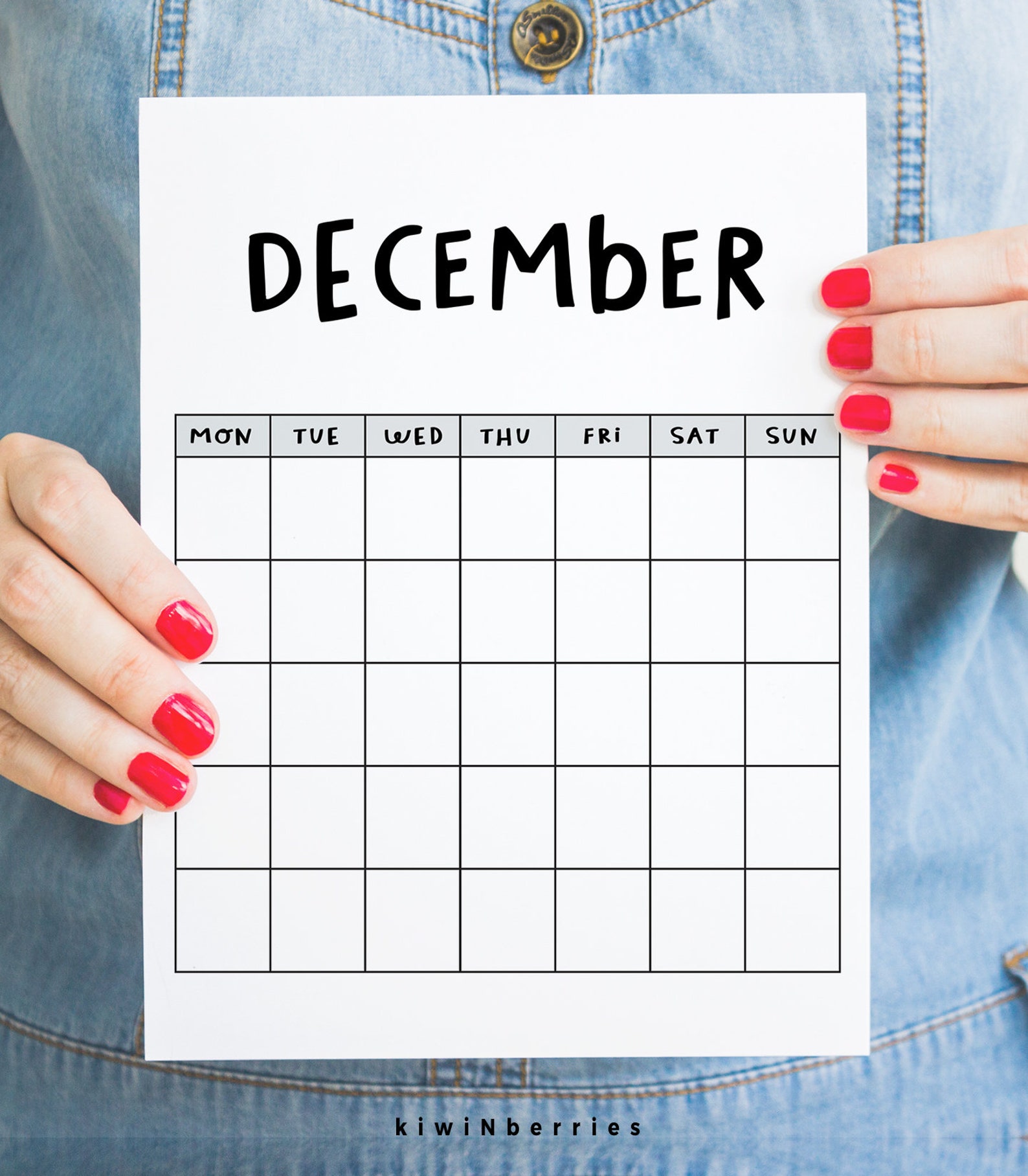 Printable Monthly Calendar Dateless Calendar for Frame - Etsy