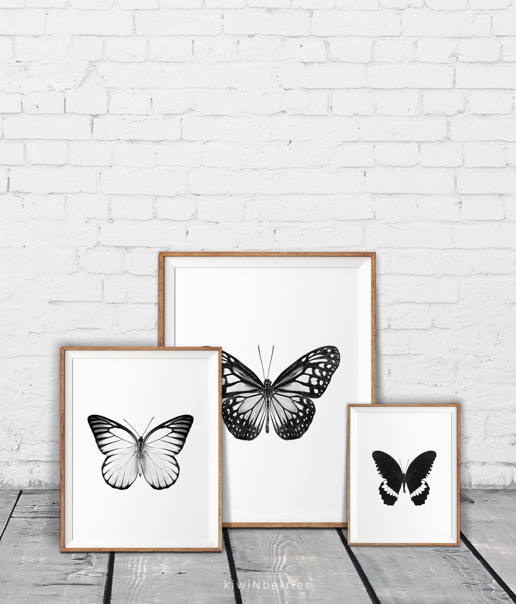 Butterfly Printable Monochrome Decor Minimalist Home | Etsy