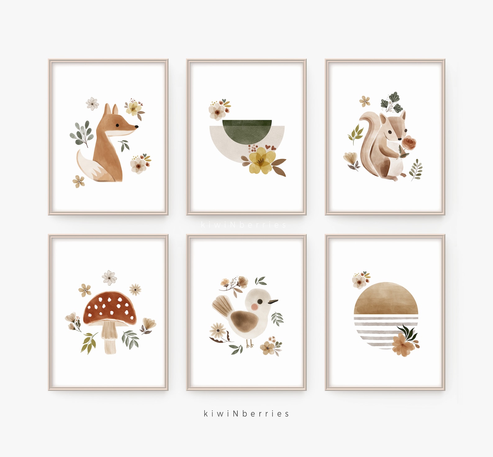 Forest Nursery Wall Art Neutral Nursery Art Prints Printable | Etsy