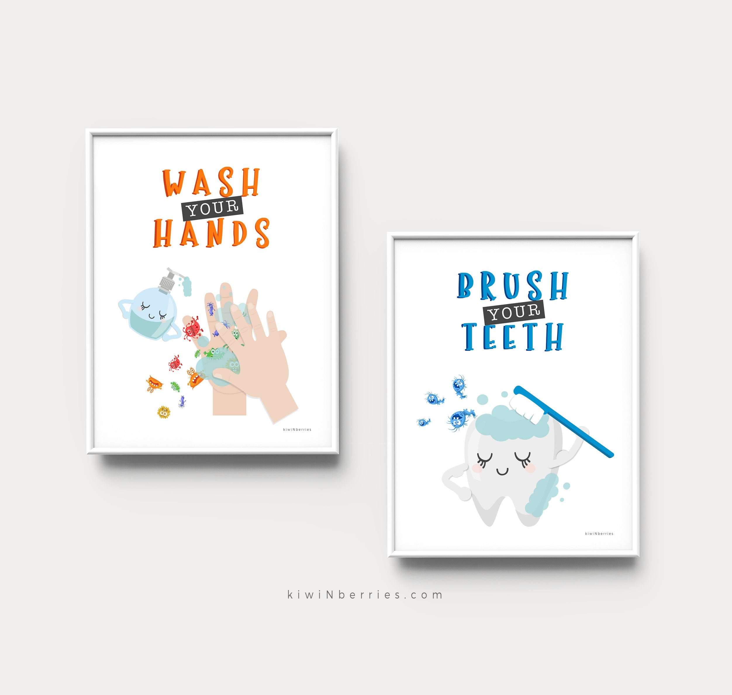 Wash your Hands print, Bacteria Awareness for kids, Fun educational print, Printables for kids, Fun prints for kids, Children art prints
